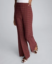 Kenneth Cole Women's Plaid High-Rise Pants