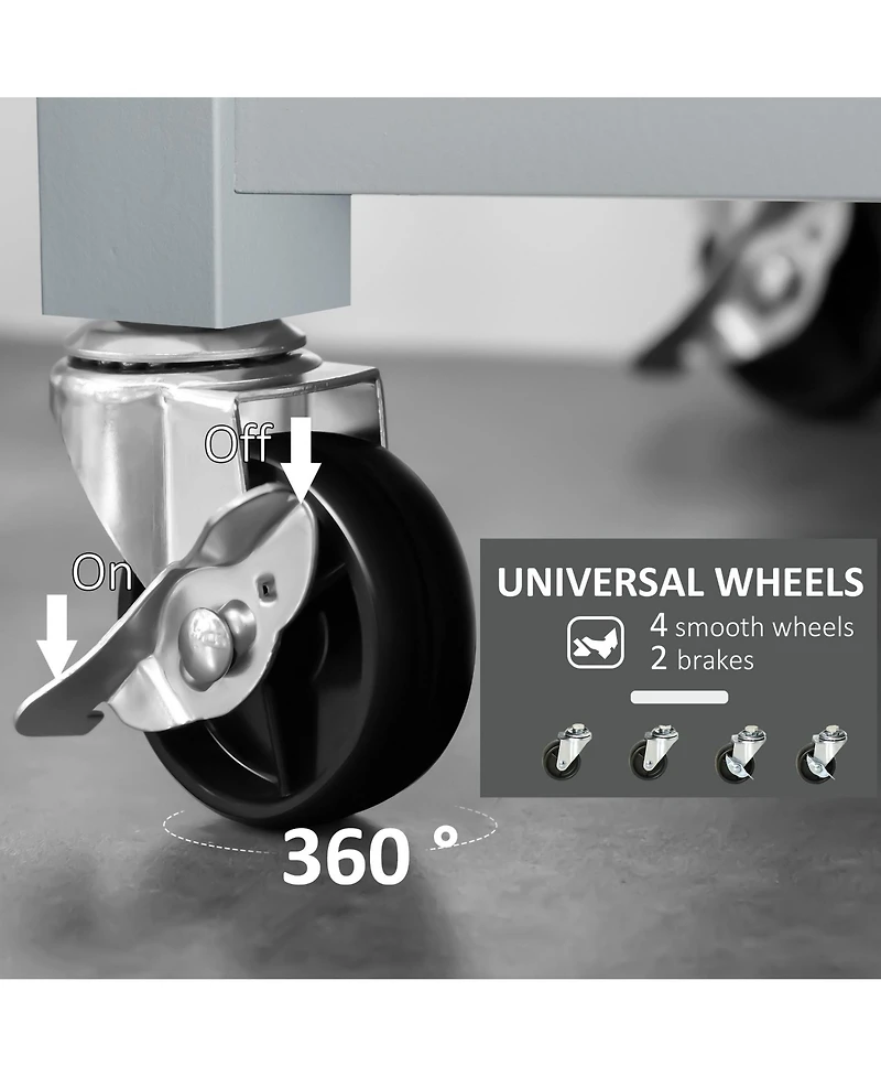 Halifax North America Mobile Kitchen Assistant: Gray Utility Cart with Stainless Top & Drawers