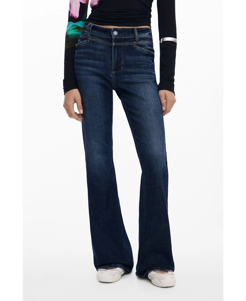 Desigual Women's Washed flared jeans