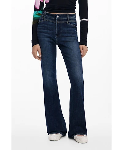 Desigual Women's Washed flared jeans