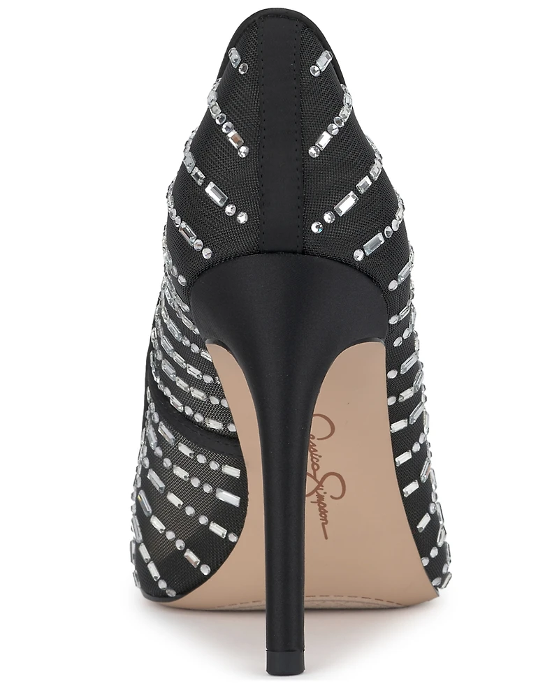 Jessica Simpson Women's Piviano Rhinestone Mesh Pumps