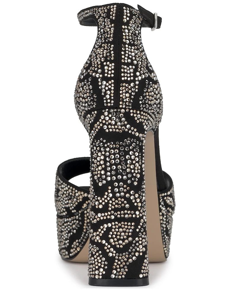 Jessica Simpson Women's Telxia Rhinestone Blade-Heel Platform Dress Sandals