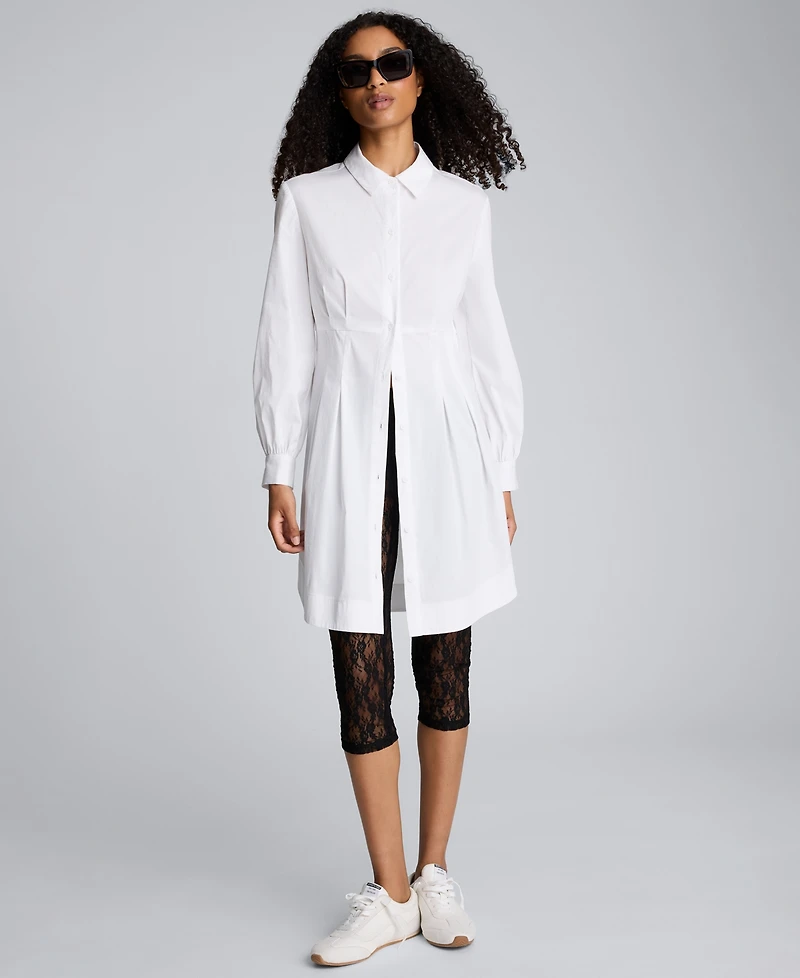 Kenneth Cole Women's Blouson Sleeves Mini Shirt Dress