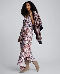 Kenneth Cole Women's Animal Print Asymmetric Midi Dress