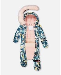 Deux par Baby Girls One-Piece Play Snowsuit Designed for Car Seat Cat Print