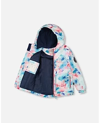 Deux par Girl Two-Piece Chill Outerwear Set with Light Insulation Turquoise Blue - Child