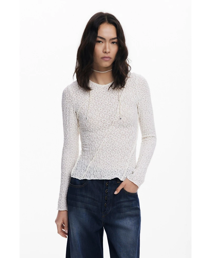 Desigual Women's T-shirt with cross seams
