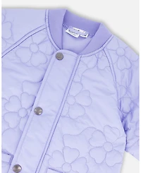 Deux par Girl Quilted Mid-Season Jacket Lavender