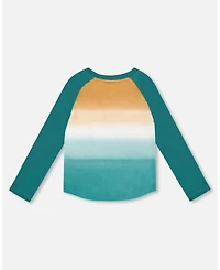 Deux par Baby Boys Cotton Jersey Raglan Sleeve T-Shirt Forest Green