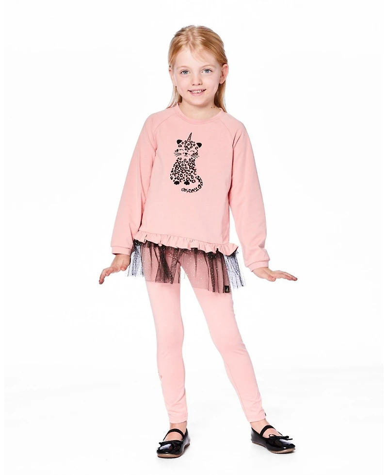 Deux par Girl Ribbed Leggings Pink - Child