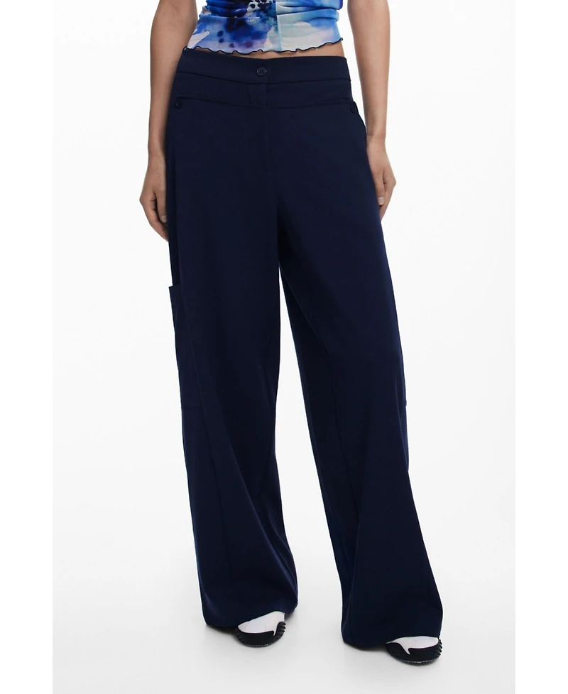Desigual Women's Straight plain tailor trousers