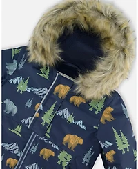 Deux par Baby Boy Two-Piece Play Snowsuit Blue Gray - Baby|Toddler
