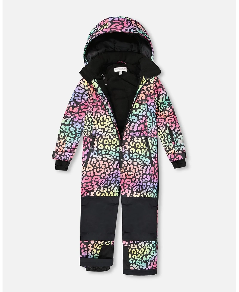 Deux par Girl One-Piece Teknik Snowsuit Rainbow Leopard