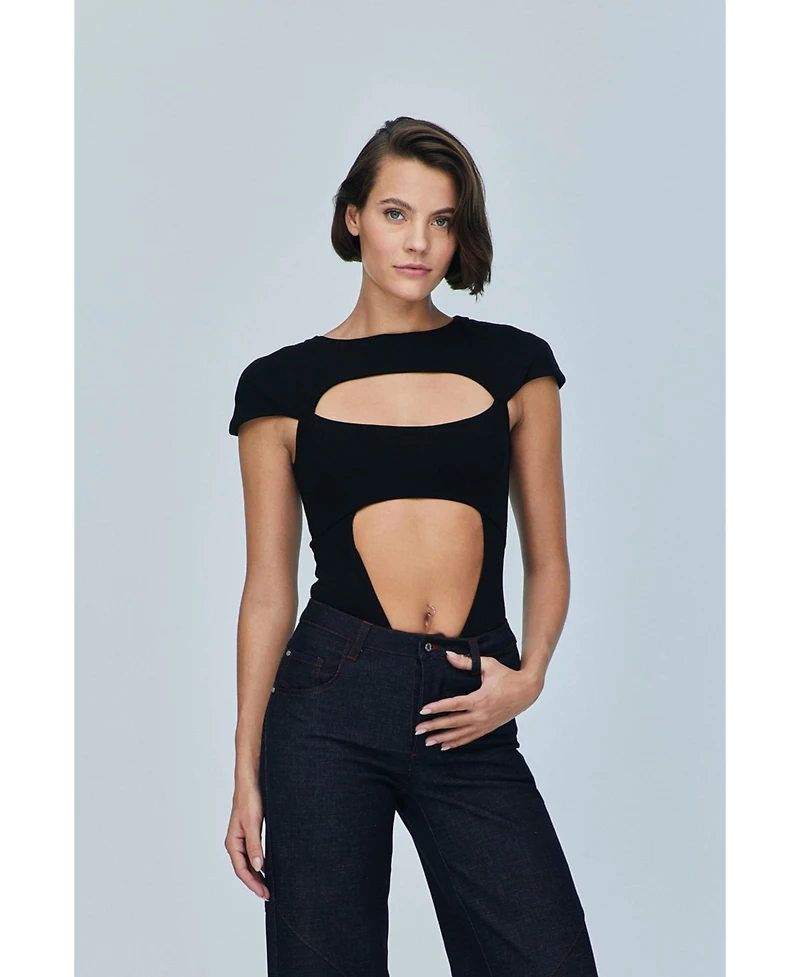 Jendue Women's Otara Black Bodysuit