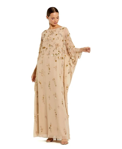 Mac Duggal Women's Floral Embellished Trapeze Dress