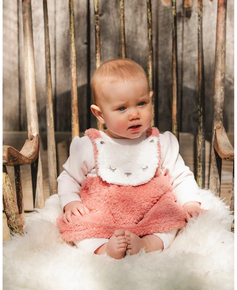 Deux par Baby Girl Bi-Material Dress and Leggings Set Old Pink
