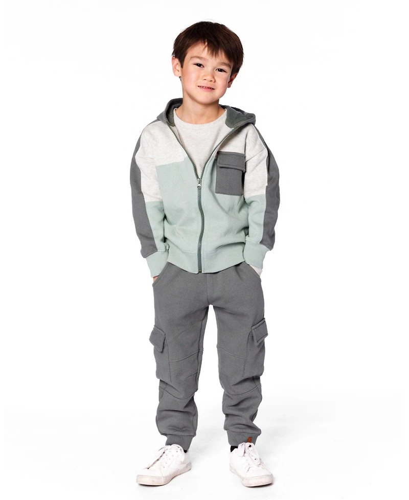 Deux par Boy Fleece Sweatpants with Pockets Dark Gray - Child