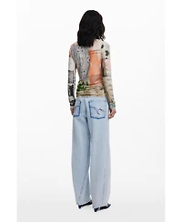 Desigual Women's Collage ruched T-shirt