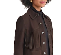 Jones New York Women's Fringe Patch Long Sleeve Jacket