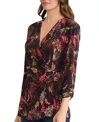 Jones New York Women's Long Sleeve D-Ring Closure Wrap Top