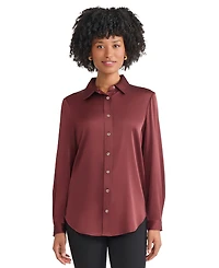 Jones New York Women's Collared Long Sleeve Top