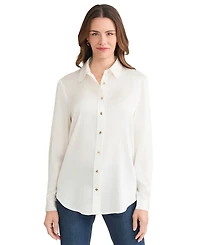 Jones New York Women's Collared Long Sleeve Top