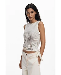Desigual Women's Dandelion tie T-shirt