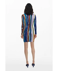 Desigual Women's Ribbed dress with colored stripes