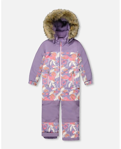 Deux par Toddler Girls One-Piece Discover Snowsuit Lilac Retro Flower Print - Toddler|Child