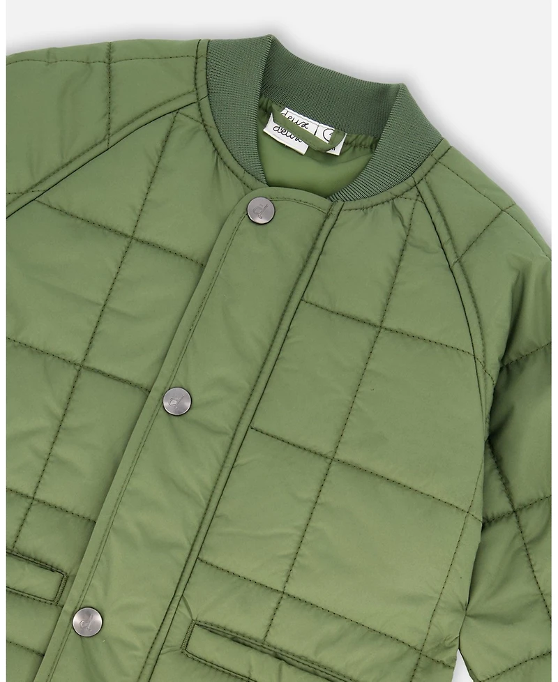 Deux par Toddler Boys Quilted Mid-Season Jacket Khaki - Toddler|Child