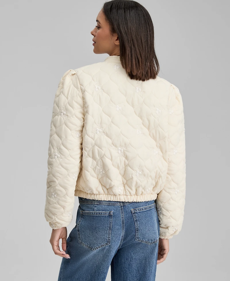 And Now This Women's Embroidered Quilted Jacket, Macy's Exclusive
