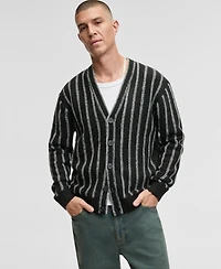 Mode of One Men's Relaxed-Fit Striped Sport Cardigan, Macy's Exclusive