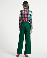 Isaac Mizrahi Women's Wide Leg Ponte Pants