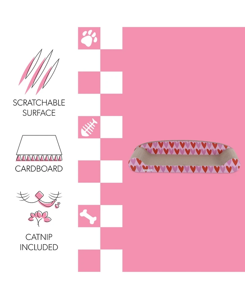 Montego 27.5" Coastal Patterned Cardboard Lounge Bed Cat Scratcher with Catnip