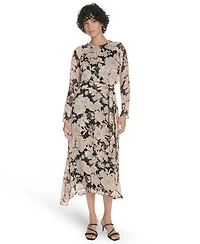Tommy Hilfiger Women's Long Sleeve Tie Waist Dress