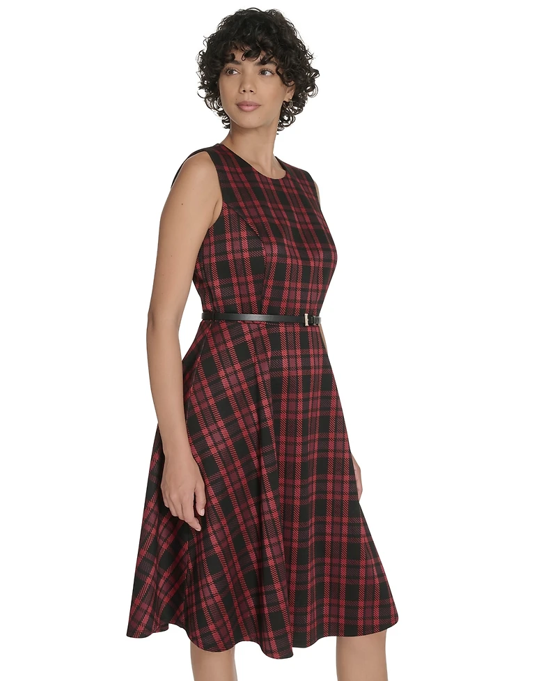Tommy Hilfiger Women's Sleeveless Plaid Pattern Dress