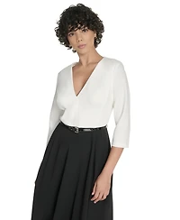 Tommy Hilfiger Women's 3/4-Sleeve V-Neck Midi Dress