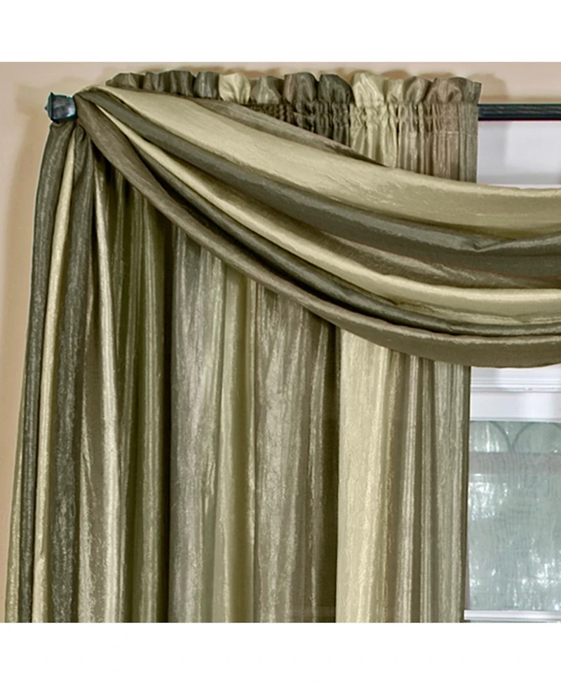 GoodGram Ombre Crushed Satin Sheer Single Window Curtains & Valances - 50 in. W x 144 L Scarf, Sage