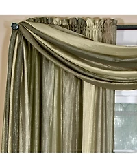 GoodGram Ombre Crushed Satin Sheer Single Window Curtains & Valances - 50 in. W x 144 L Scarf, Sage