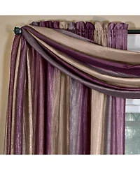 GoodGram Ombre Crushed Satin Sheer Single Window Curtains & Valances - 50 in. W x 144 L Scarf, Sage