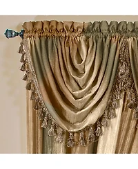 GoodGram Ombre Crushed Satin Sheer Single Window Curtains & Valances - 46 in. W x 42 L Valance, Autumn