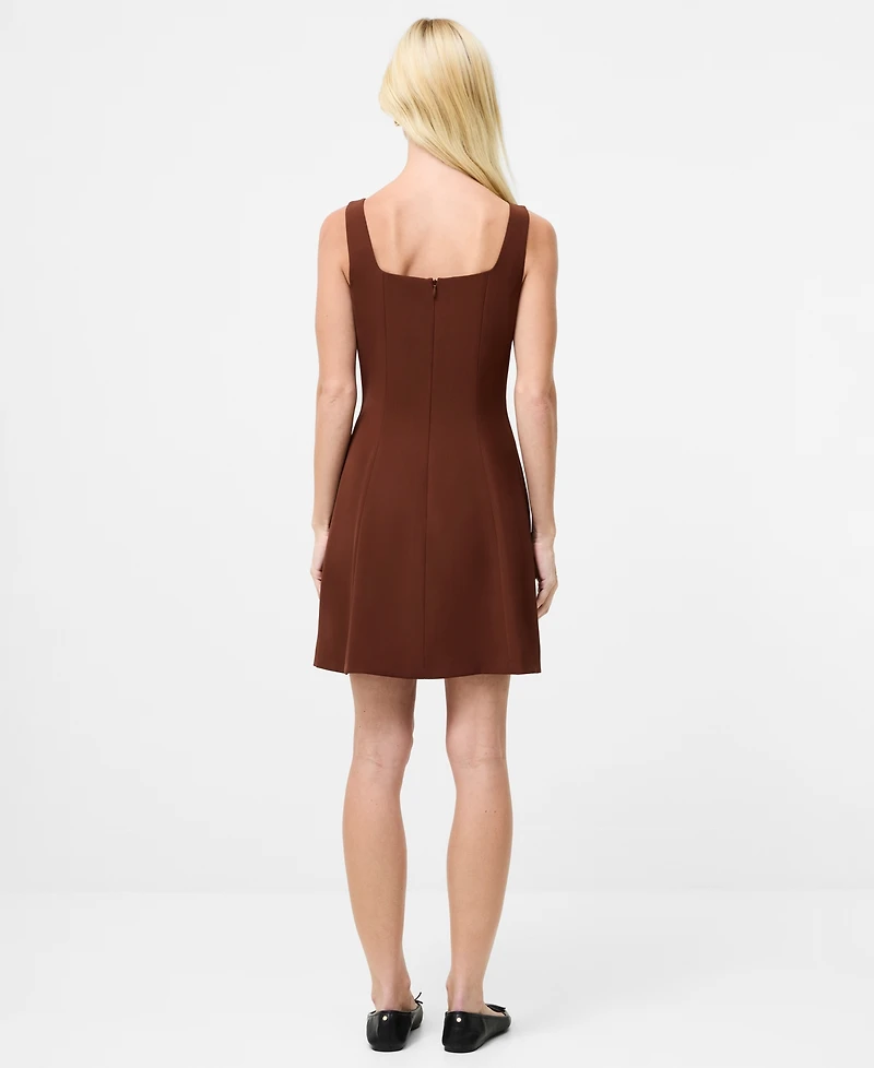 French Connection Women's Square-Neck Pleated Mini Dress