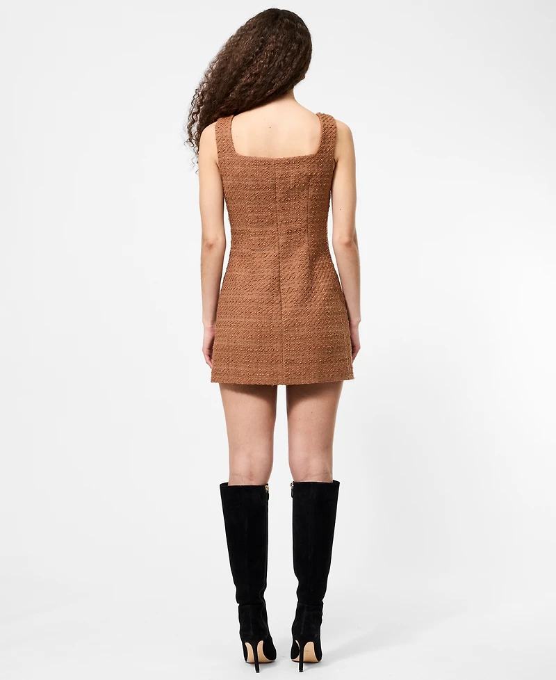 French Connection Women's Structured Tweed Square Neck Mini Dress