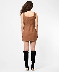 French Connection Women's Structured Tweed Square Neck Mini Dress