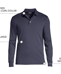 Lands' End Big & Tall Long Sleeve Cotton Supima Polo Shirt
