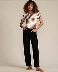 Lands' End Women's Denim High Rise Barrel Leg Ankle Jeans