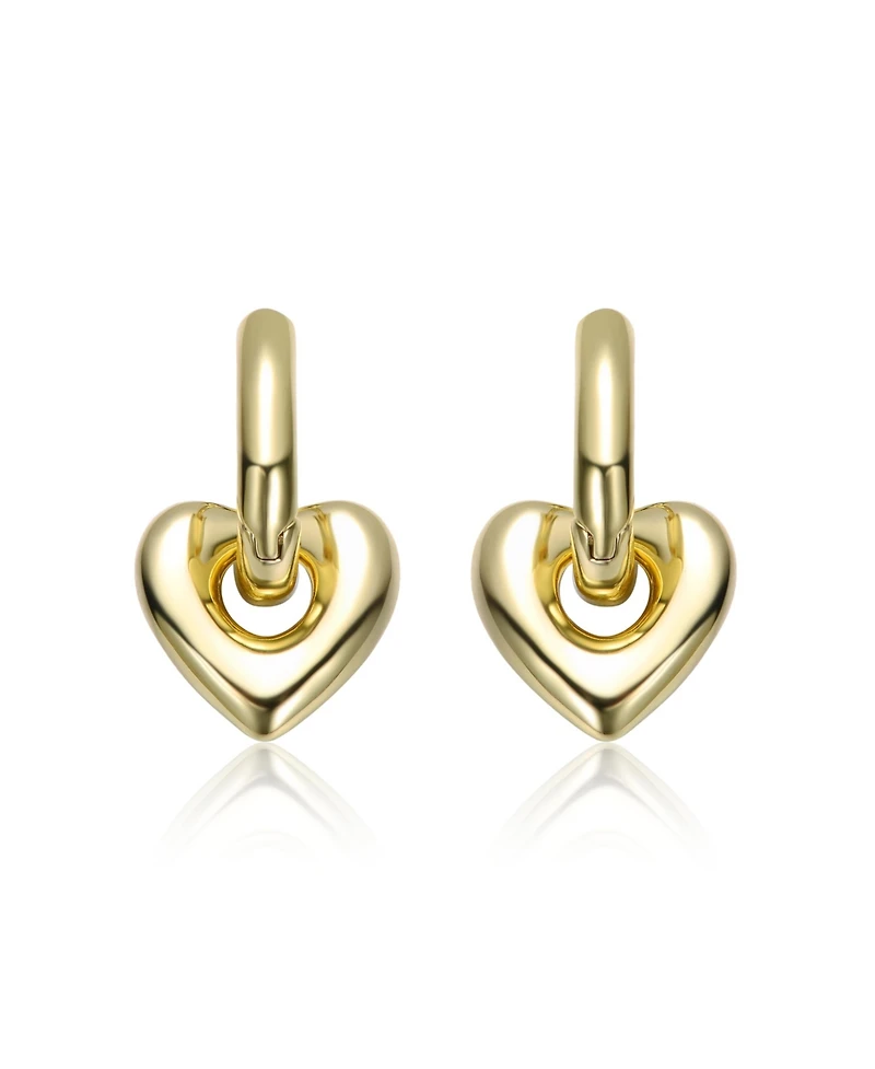 Rachel Glauber 14K Gold Plated Heart Earrings