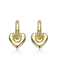 Rachel Glauber 14K Gold Plated Heart Earrings