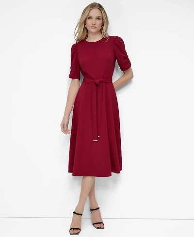 Dkny Women's Ruched-Sleeve Midi Dress