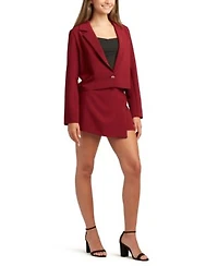Bcx Juniors Soft Stretch Twill Long Sleeve Jacket Button Skort
